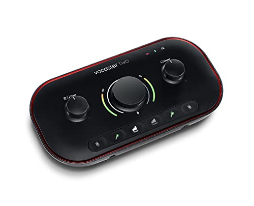 Focusrite Vocaster Two - USB Audio Interface for Podcasting, Streaming, Voiceover, Black