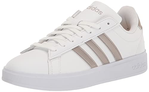 adidas Women&#039;s Grand Court 2.0, White/Platin Metallic/Platin Metallic, 9