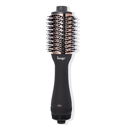 L&#039;ANGE HAIR Le Volume 2-in-1 Titanium Brush Dryer | Hot Air Blow Dryer Brush in One with Oval Barrel | Hair Styler for Smooth, Frizz-Free Results for All Hair Types (Black - 60mm)