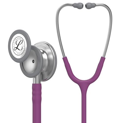 3M Littmann Classic III Monitoring Stethoscope, 5831, More Than 2X as Loud*, Weighs Less**, Stainless Steel Chestpiece, 69 cm (27&quot;) Plum Tube