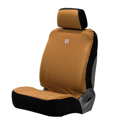Carhartt Universal Nylon Duck Canvas Fitted Bucket Seat Covers, Durable Seat Protection with Rain Defender