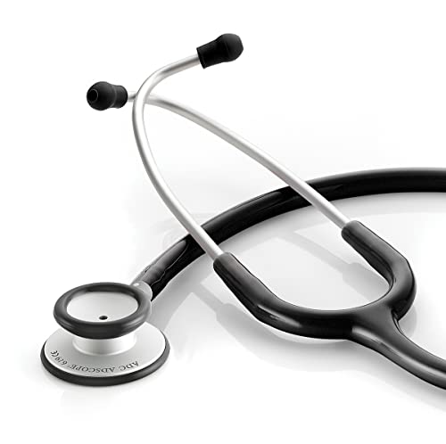 ADC Adscope Lite 619 Ultra Lightweight Clinician Stethoscope with Tuneable AFD Technology, 31 inch Length, Black