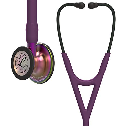 3M Littmann Cardiology IV Diagnostic Stethoscope, 6205, More Than 2X as Loud*, Weighs Less*, Stainless Steel Rainbow-Finish Chestpiece, 69 cm (27&quot;) Plum Tube, Violet Stem, and Black Headset
