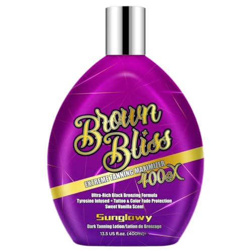 Sunglowy Bronzing Tanning Lotion For Indoor Tanning Beds, Tanning Bed Lotion With Bronzer, Indoor Sunbed Tanning Lotion To Get Dark Fast Tan, Tanning Accelerator Lotion, Vanilla, DHA-Free, 13.5 Fl.Oz