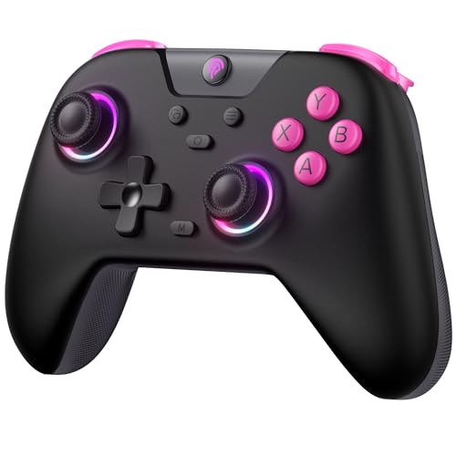 EasySMX Wireless Controller for PC/iPhone/Android/Switch &amp; Steam Deck- Bluetooth Game Controller Gamepad with Hall Effect, RGB Lights, Anti-Drift Controller w 2.4G USB/Bluetooth/Wired 3 Connections