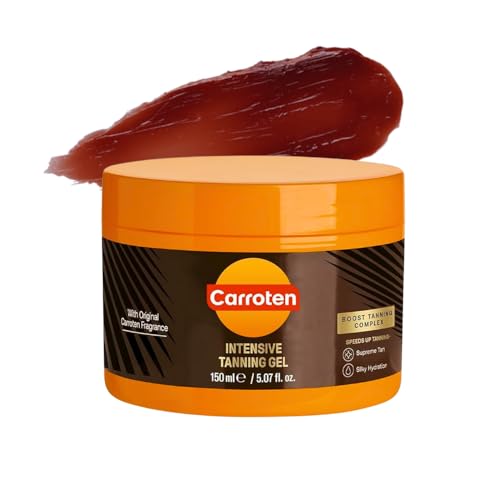 Carroten Intensive Tanning Gel | Browning &amp; Bronzing Tan Accelerator | Water-Resistant with Carrot and Coconut Oil | Vitamin A &amp; E For Moisture &amp; Hydration | Made in Greece | 5 Fl Oz