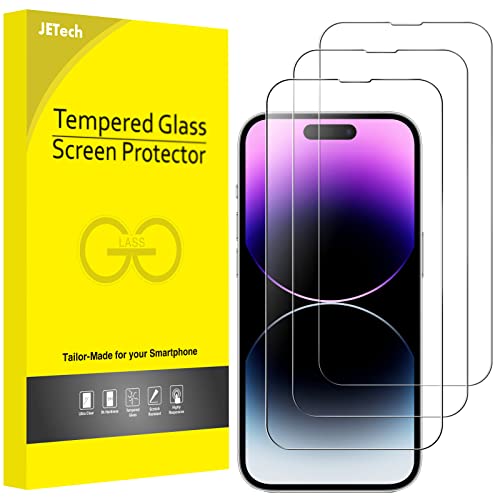 JETech Full Coverage Screen Protector for iPhone 14 Pro 6.1-Inch, 9H Tempered Glass Film Case-Friendly, HD Clear, 3-Pack