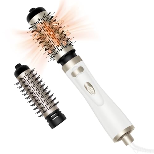 Hair Dryer Brush, 3-in-1 Rotating Round Hot Air Spin Brush Set with 2 Brushes (2&quot; &amp; 1.5&quot;), Negative Ionic Blow Volumizer, 2 Detachable Auto-Rotating Curling Brush,Dry as You Style, Whether you are