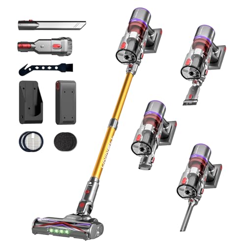 UNINELL HOME Cordless Vacuum Cleaner, 550W 48KPA 65Mins Vacuum Cleaners with LED Screen, Self-Standing Cordless Vacuum, Rechargeable, Anti-Tangle Stick Vacuum for Home/Pet Hair/Carpet
