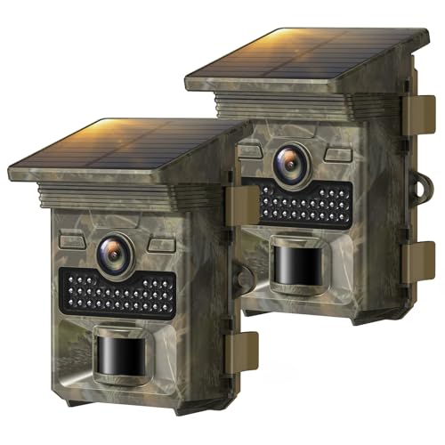VOOPEAK Trail Camera 2 Pack - 4K 48MP 2500mAh Rechargeable Battery Game Cameras, Advanced Night Vision Ultra-Fast 0.1s Trigger Speed Trail Cam for Wildlife Monitoring