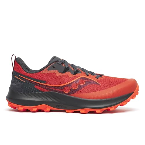 Saucony Men&#039;s Peregrine 14 Trail Running Shoe, Spice/Shadow, 9 M US