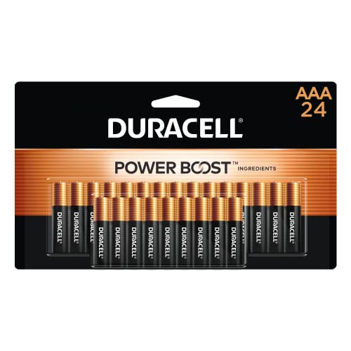 Duracell Coppertop AAA Batteries with Power Boost Ingredients, 24 Count Pack (Pack of 1), Triple A Battery with Long-lasting Power, Alkaline AAA Battery for Household and Office Devices
