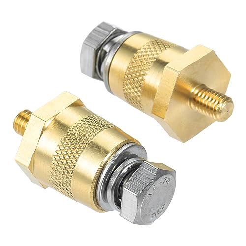 gohantee Battery Terminal Connectors, Battery Post Terminals for 3/8 16 Top or Side Terminal Charging Posts Compatible with GM and Other Accessories to Battery, Charging Post Extender Stud (2 Packs)