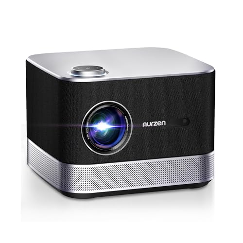 AURZEN Boom 3 Smart Projector, 4K Support, Official NetfIix, 3D DoIby Audio, 36W Speakers, AI Auto Focus &amp; Keystone, WiFi Bluetooth 60Hz Outdoor Projecteur, Black