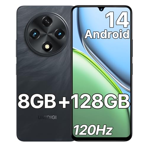 UMIDIGI Unlocked Phone G100A, 6.9&quot; HD+ 120Hz Display, Android 14 Cell Phone, 6000mAh Battery Smartphone, 8+128GB/1TB TF, UNISOC T615, 13MP Camera, 4G Dual SIM Phone, Face ID/Fingerprint, GPS