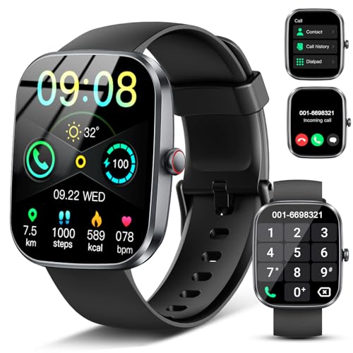 Smart Watch for Men Women with Bluetooth Call 1.91" HD Touch Screen Fitness Watch with 24H Sleep/Heart Rate Monitor, 120+ Sports Modes Fitness Tracker Smartwatch with IP68 Waterproof for Android iOS