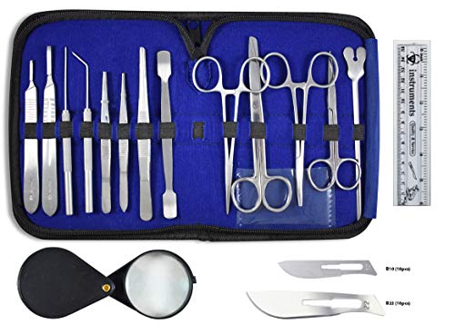 DR Instruments 36 Pcs Comprehensive Dissection Kit – Made with Surgical Stainless Steel. Ideal for Biology, Anatomy, Botany, and Veterinary Students and Faculty with Deluxe Case