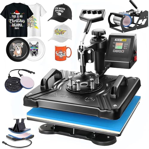 Professional Start-Up Heat Press Machines 12&quot; x 15&quot; Swing Away 5 in 1 Digital Multifunctional Sublimation T-Shirt Heat Press Machine for Shirts Hat Mug Cap Plate