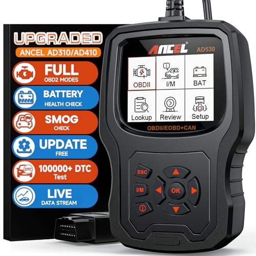 ANCEL AD530 Professional OBD2 Scanner Code Reader for Vehicle with Battery Test Engine Check Scan Live Data Car Diagnostic Tool All-in-One OBD 2 Function and Graphing Battery Status (Upgraded AD310)